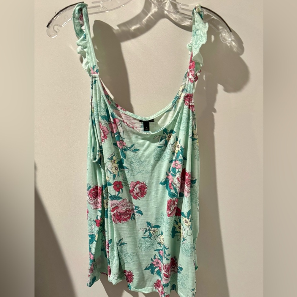 Torrid Green Ruffled Sleeveless Tank Top